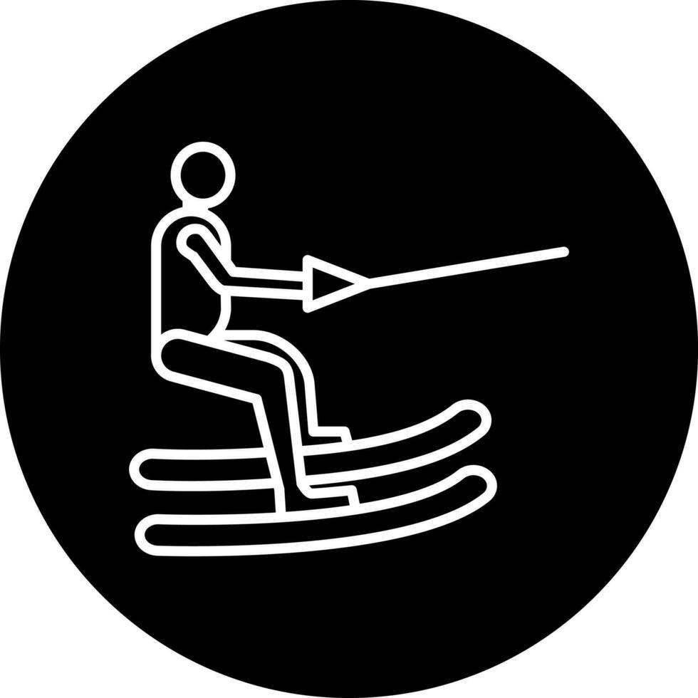 descalzo esquiar vector icono estilo