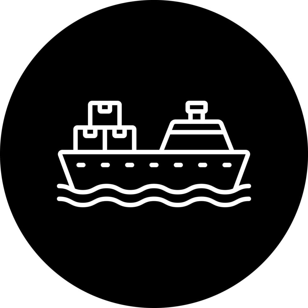 Cargo Ship Vector Icon Style