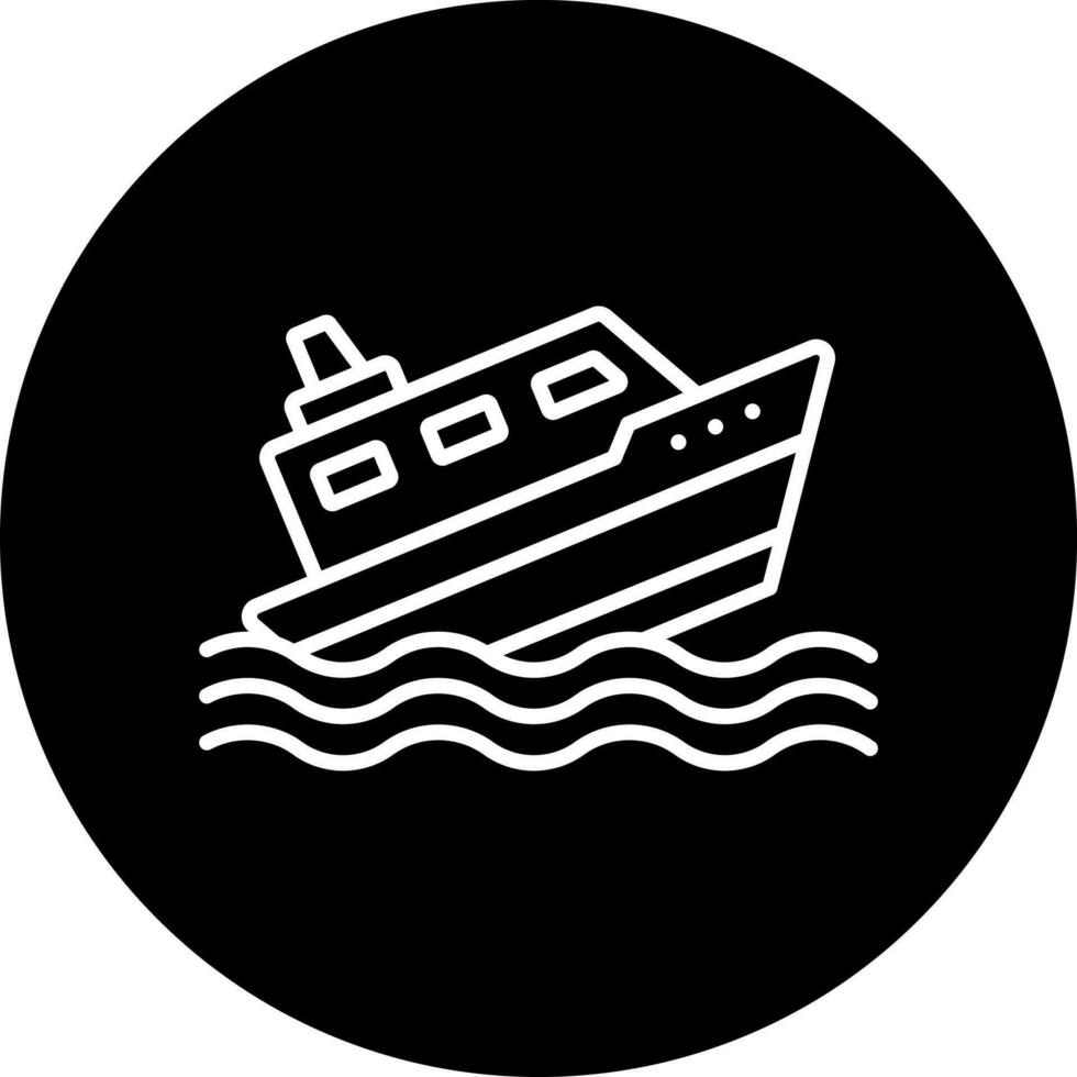 Embarcacion hundimiento vector icono estilo
