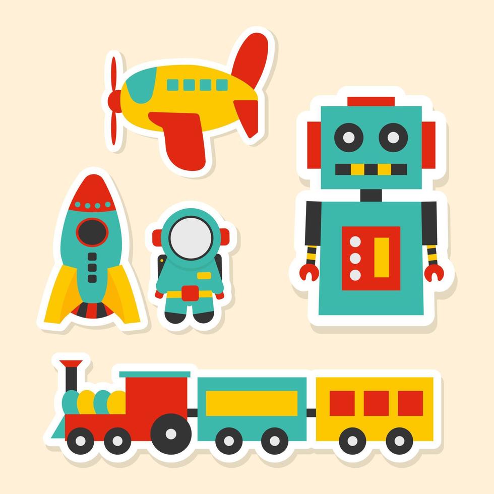 transporte íconos recopilación. conjunto de transporte y robot para niños. mano dibujado vector ilustración.