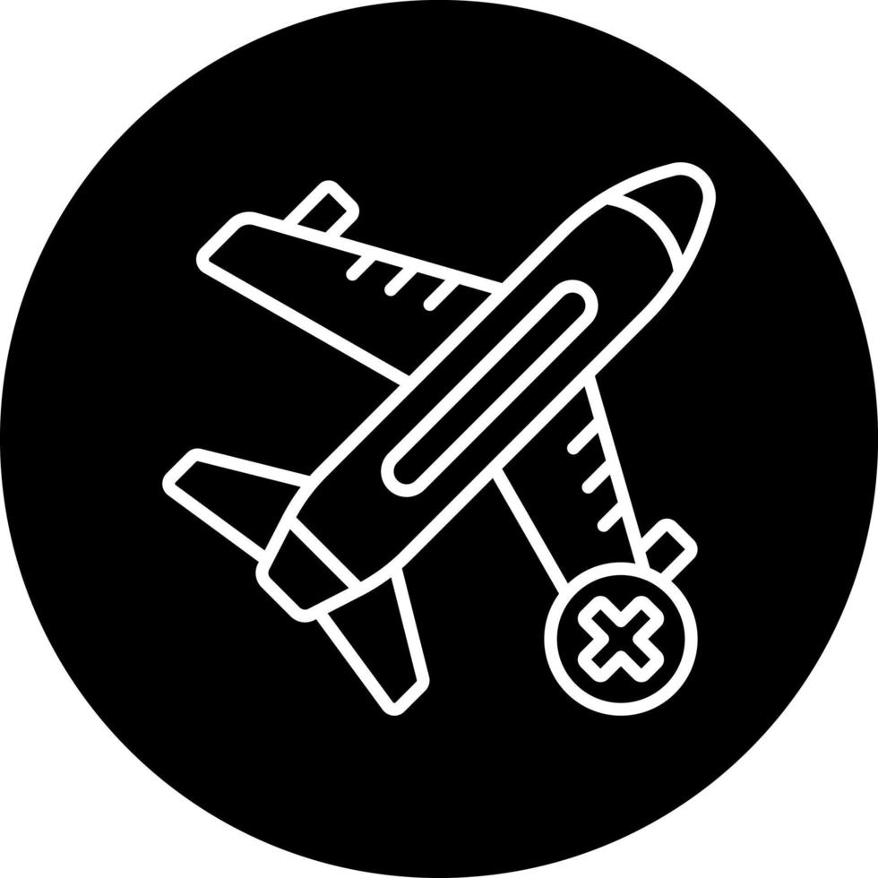 Cancelled Flight Vector Icon Style