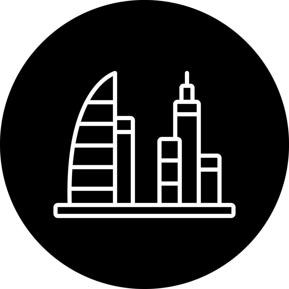 Dubai Scenery Vector Icon Style