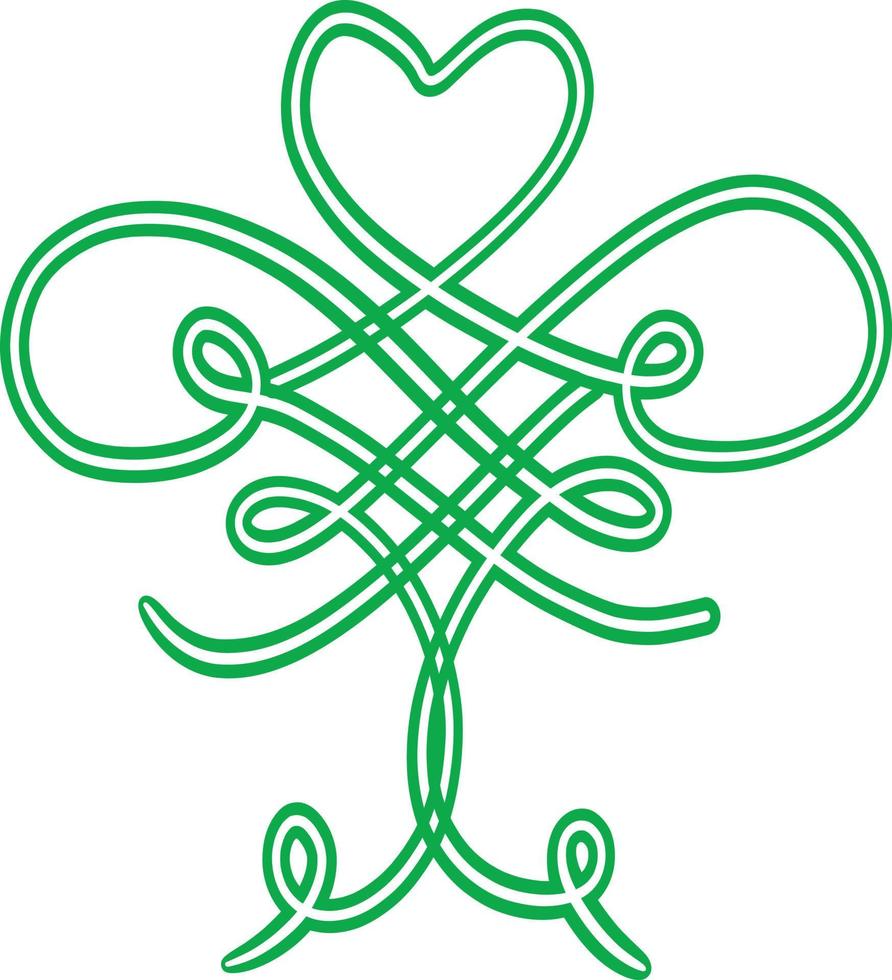 Irish knot, heart ribbon. vector