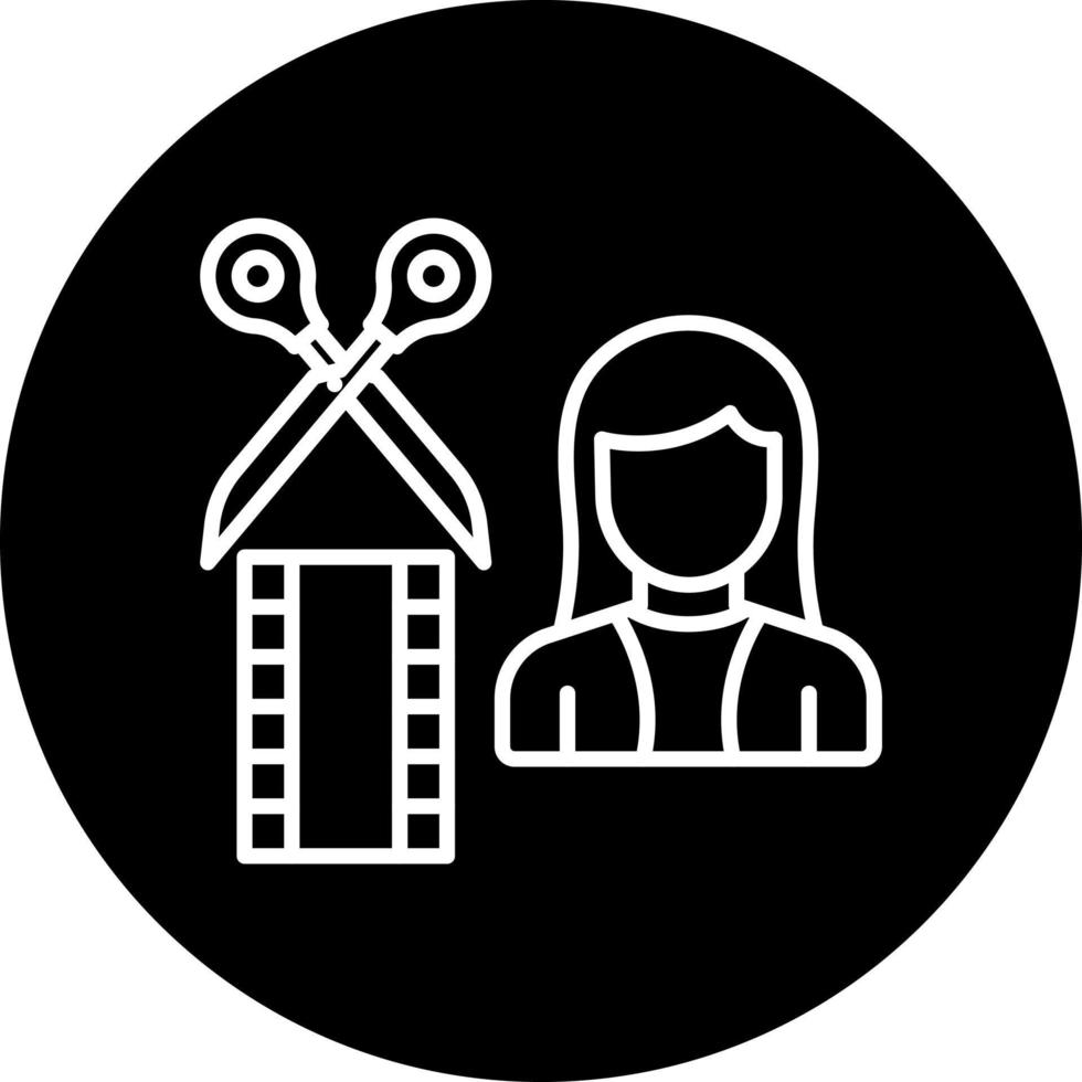 Film Editor Female Vector Icon Style