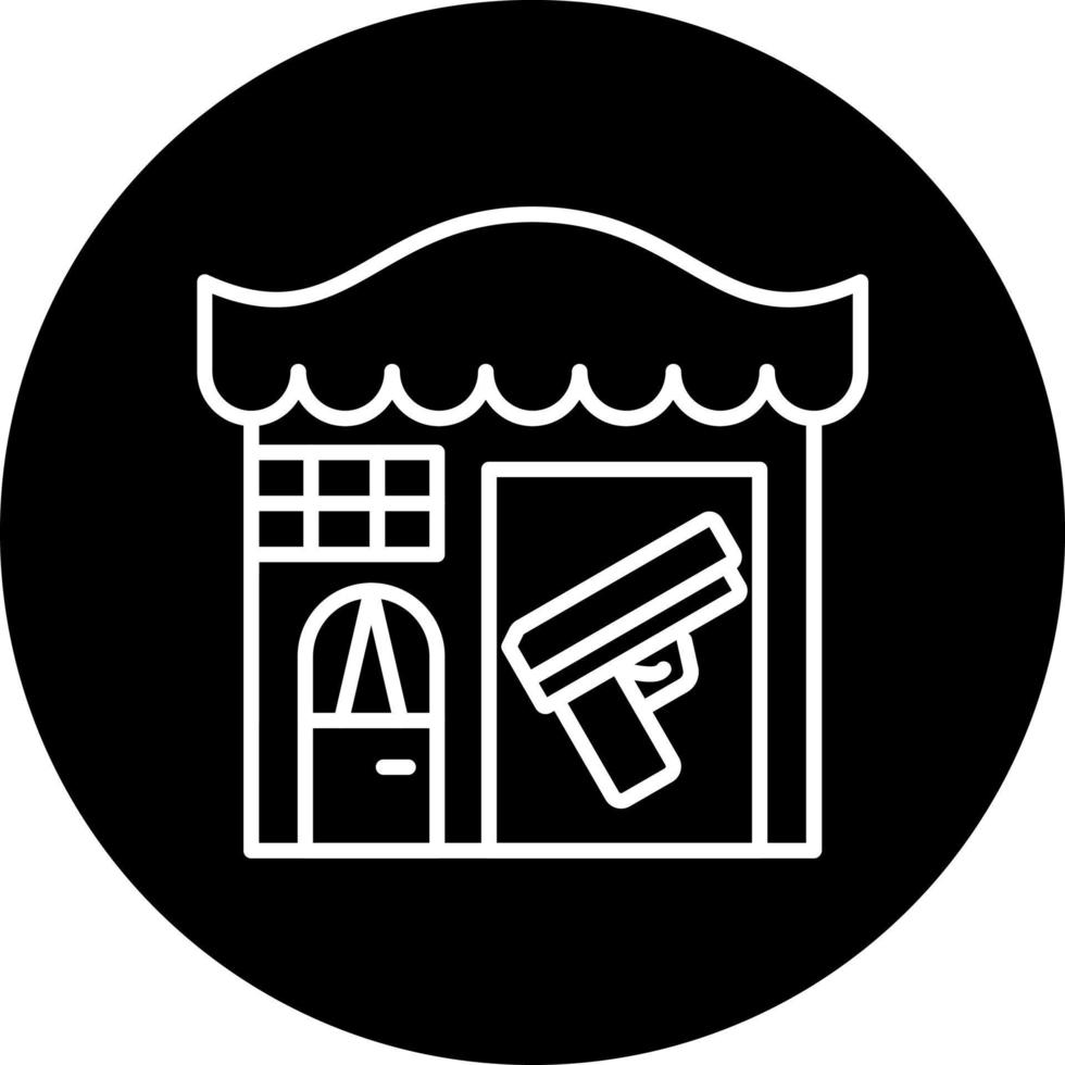 pistola tienda vector icono estilo