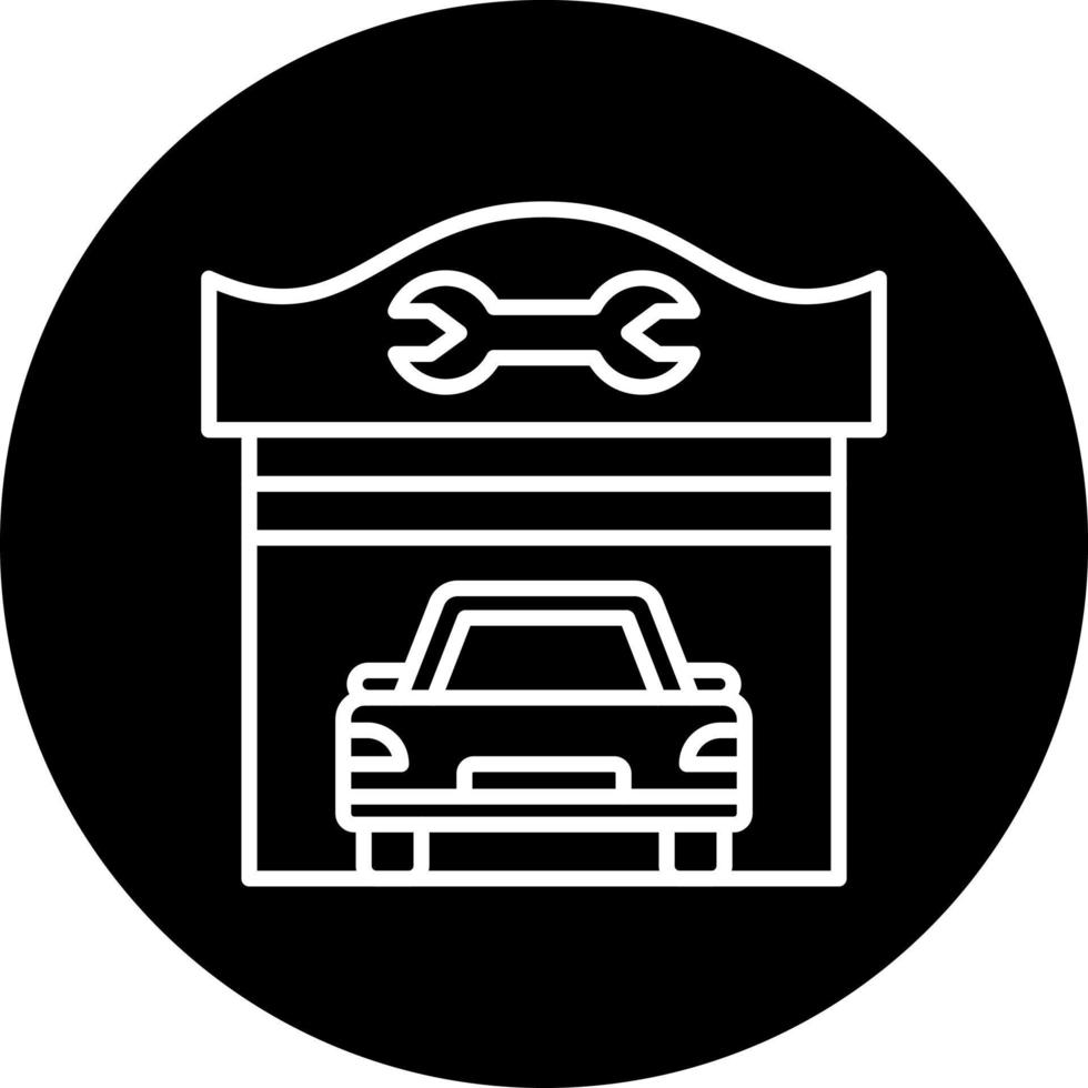 coche reparar tienda vector icono estilo