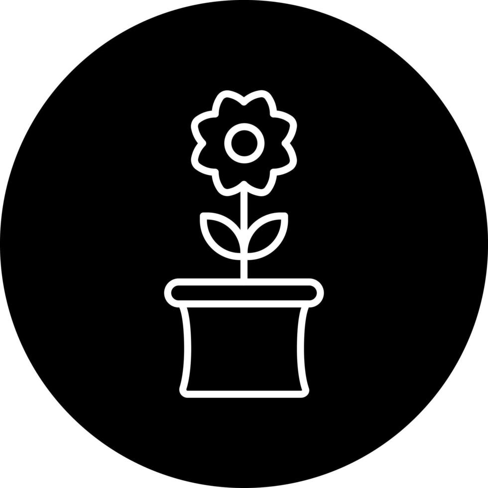 Flower Pot Vector Icon Style