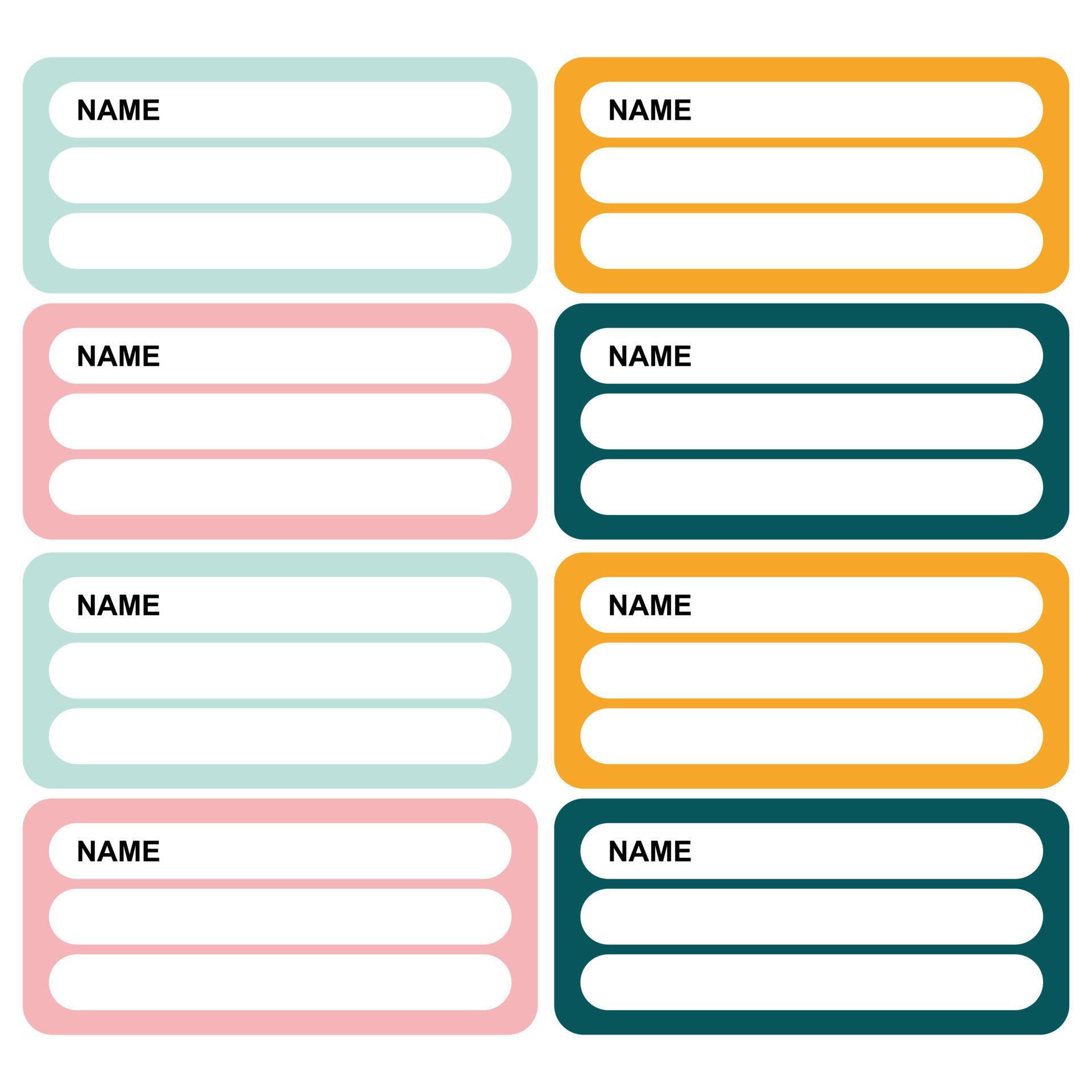 Set of name labels in flat style. Vector Illustration. Sticker