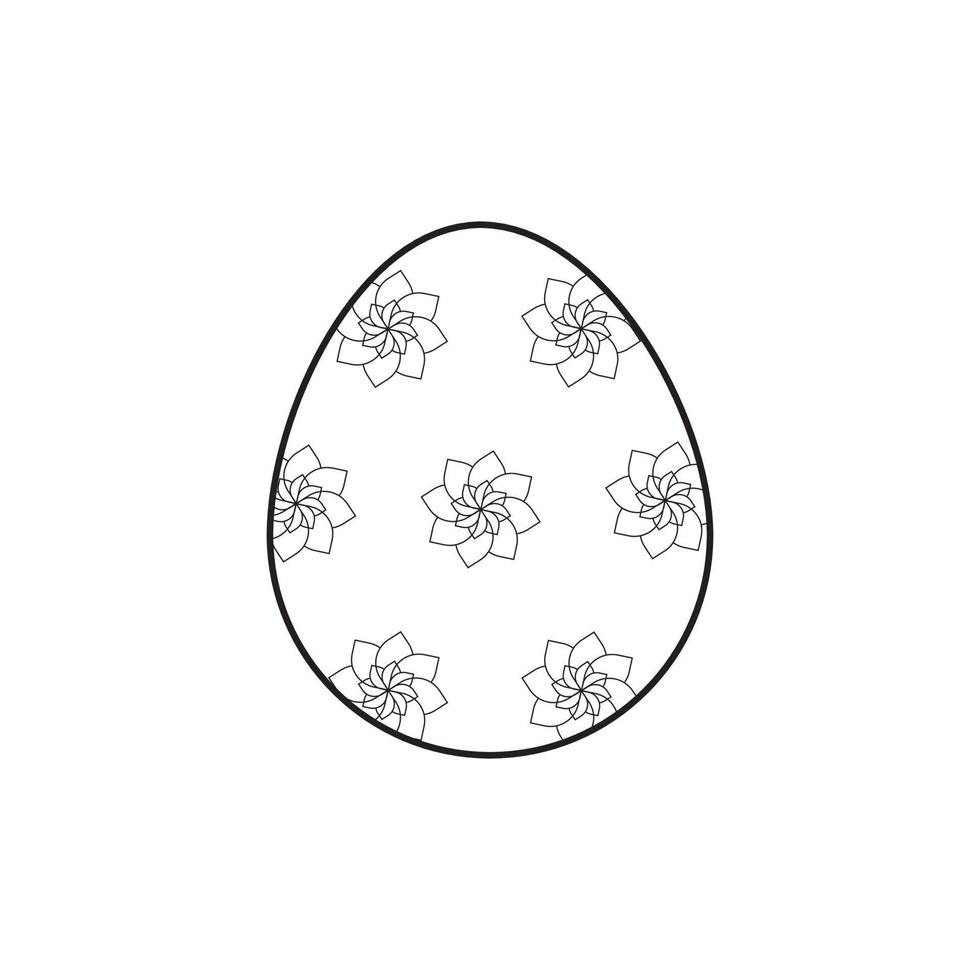 Easter Egg Flower Pattern Coloring Vector