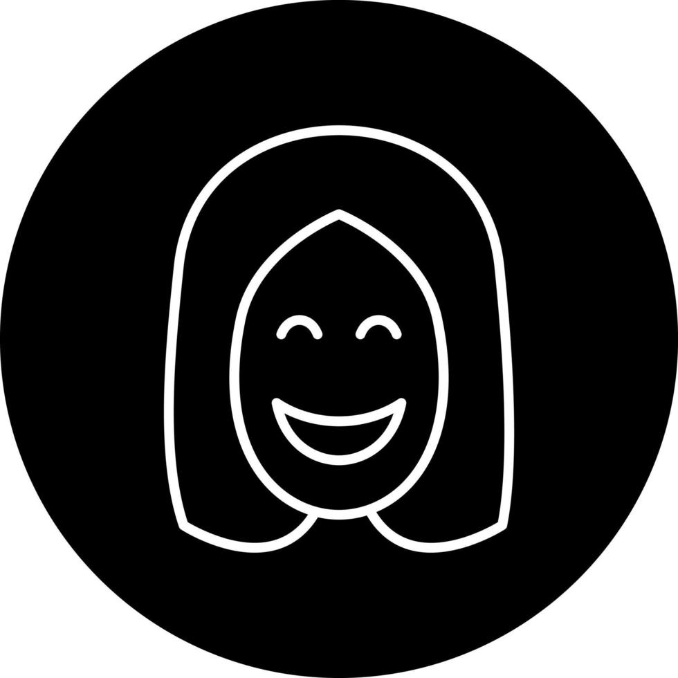 sonriente mujer vector icono estilo