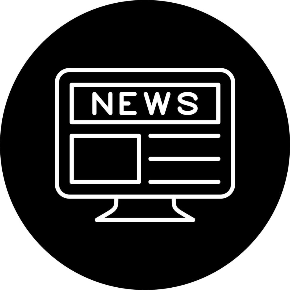 Noticias portal vector icono estilo