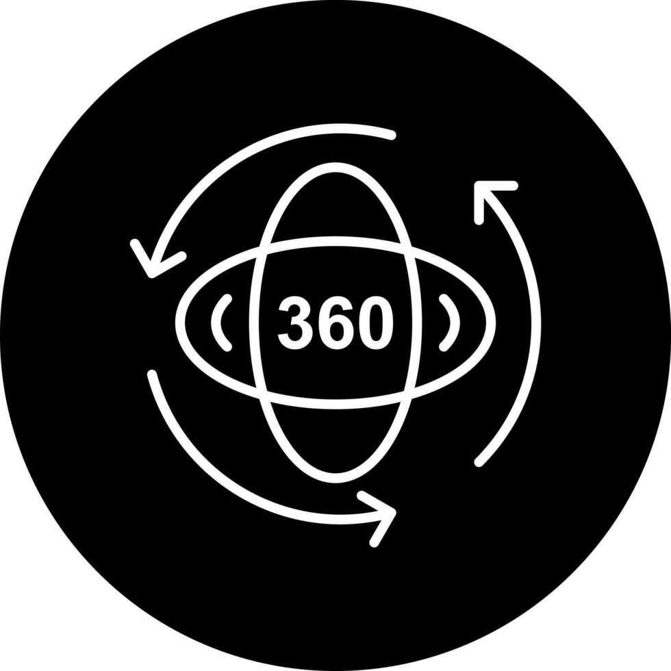 360 grados vector icono estilo