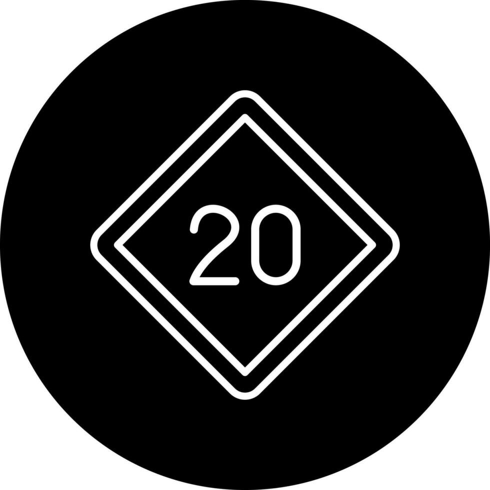 20 Speed Limit Vector Icon Style