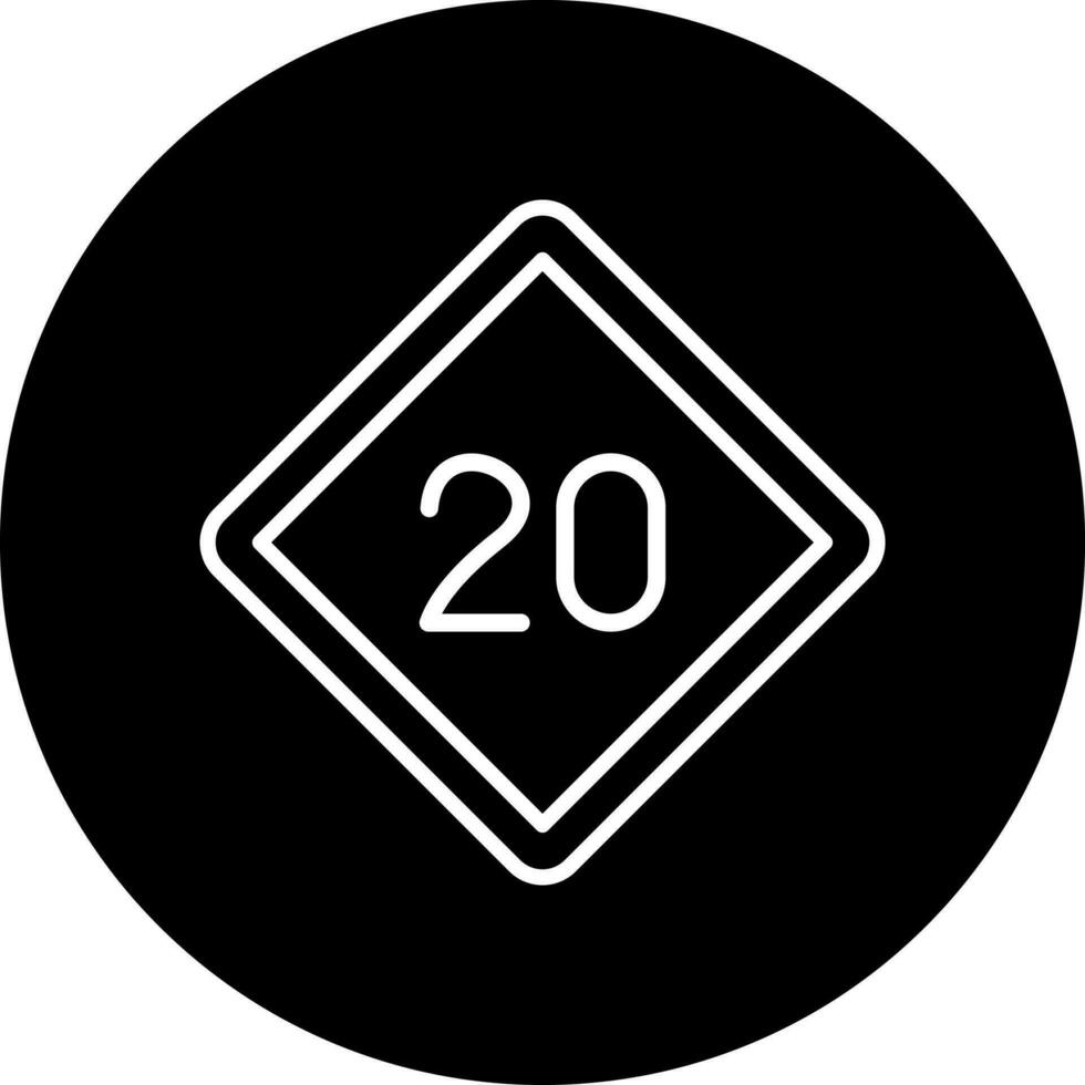 20 Speed Limit Vector Icon Style