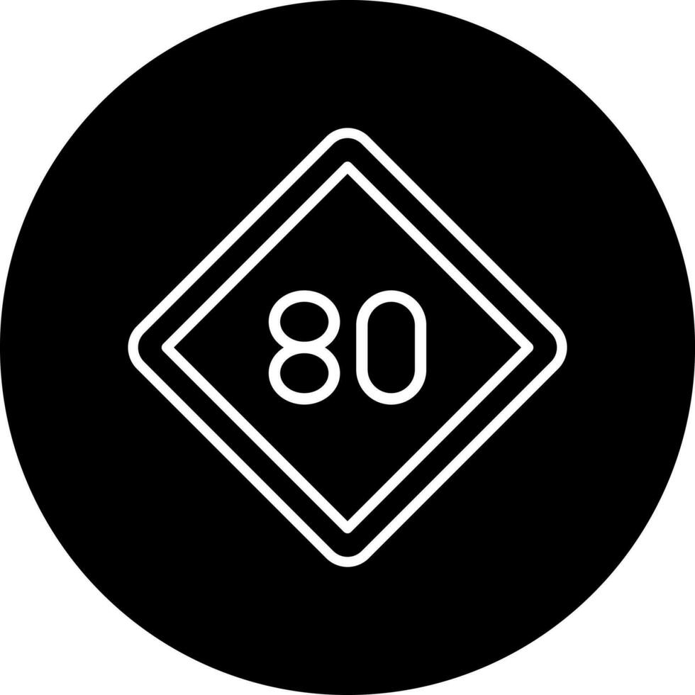 80 velocidad límite vector icono estilo