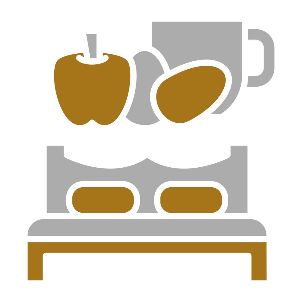 cama desayuno vector icono estilo