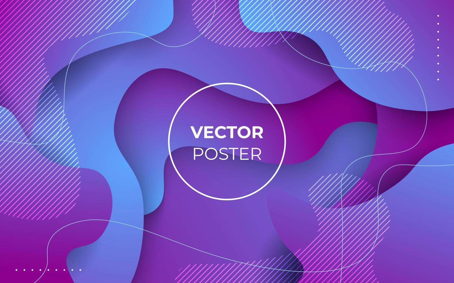 abstract purple blue liquid color gradient wavy geometric fluid shape background. eps10 vector