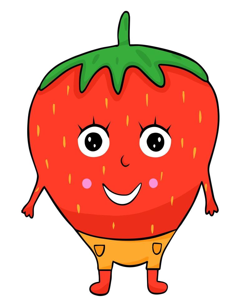 strawberry cute character vector