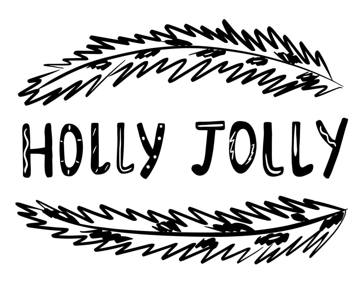 holly jolly lettering vector