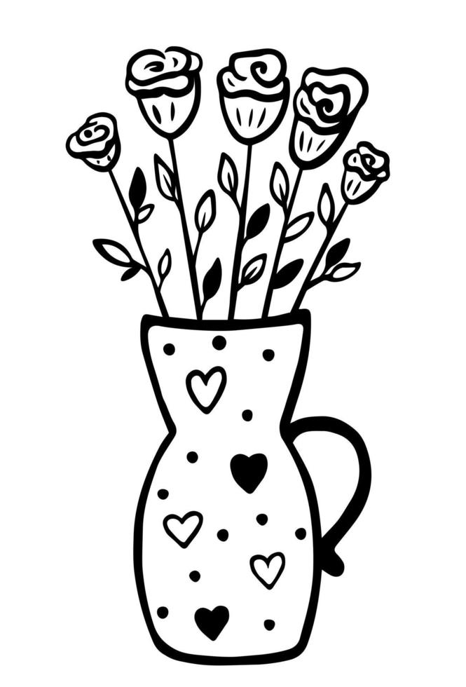 doodle  rose flower vector