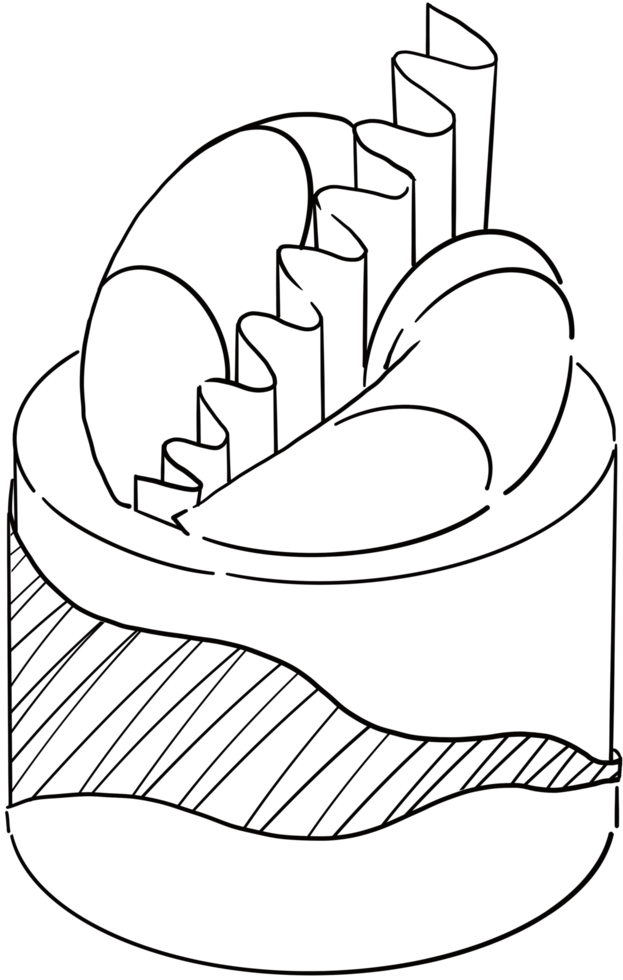 Hand drawn Durian theme cake- png