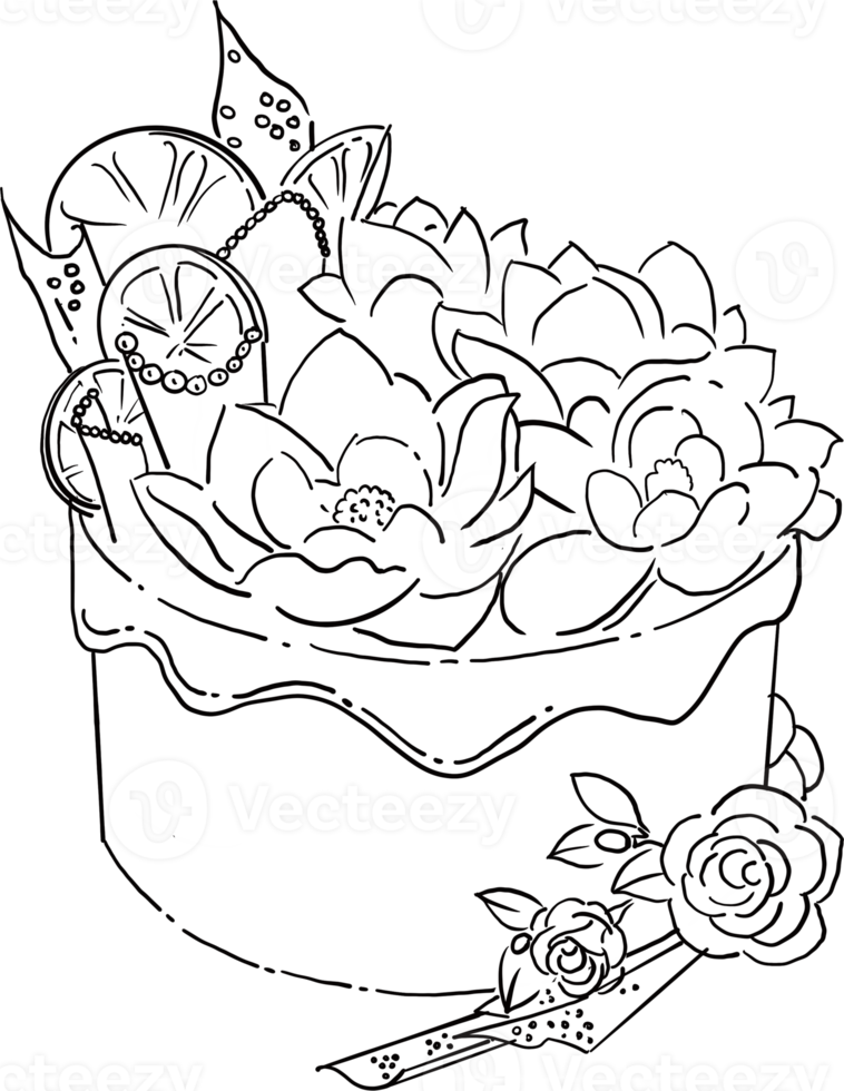 Strawberry theme cake png