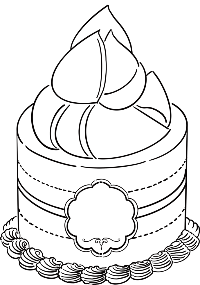 Hand drawn Durian theme cake- png