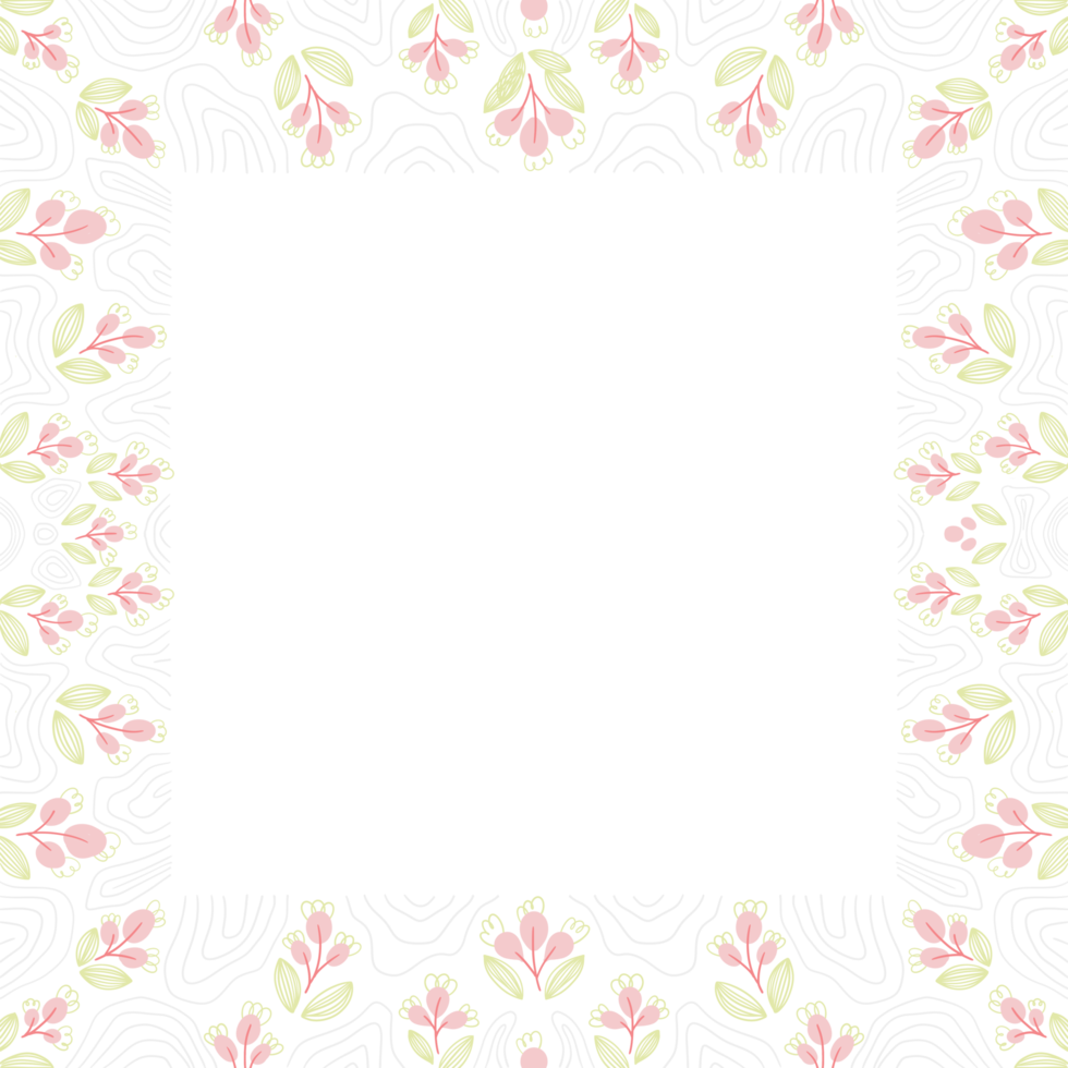 Simple Flowers Frame png