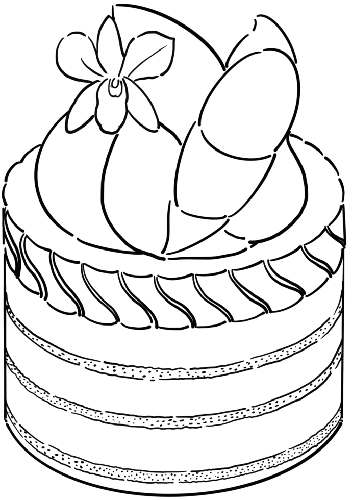 Hand drawn Durian theme cake- png