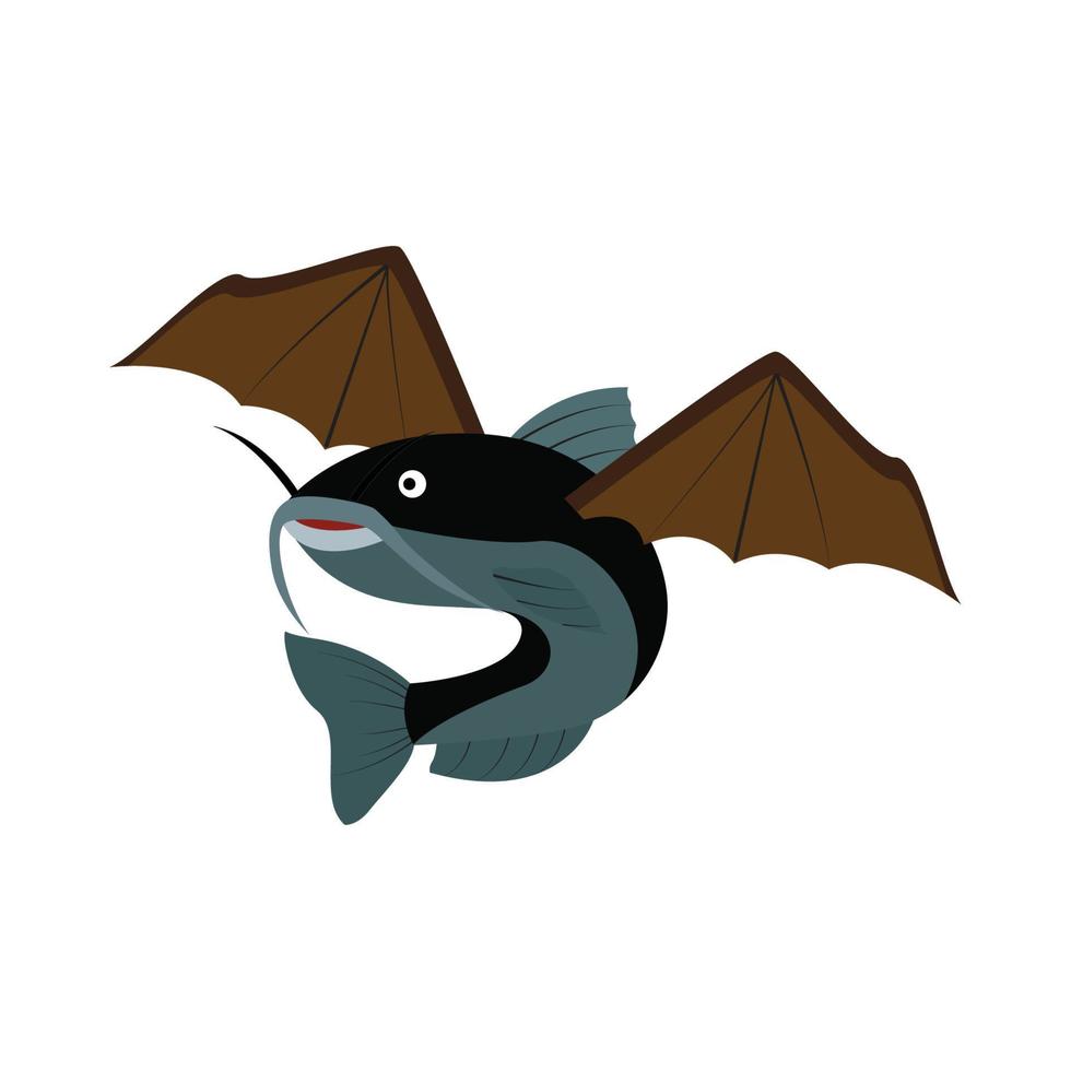 vector catfish with bat wings