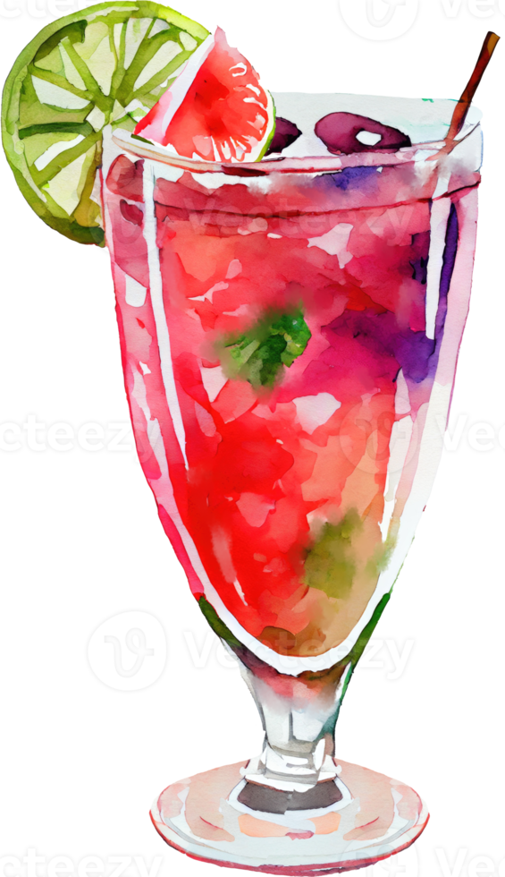 cocktail été aquarelle png