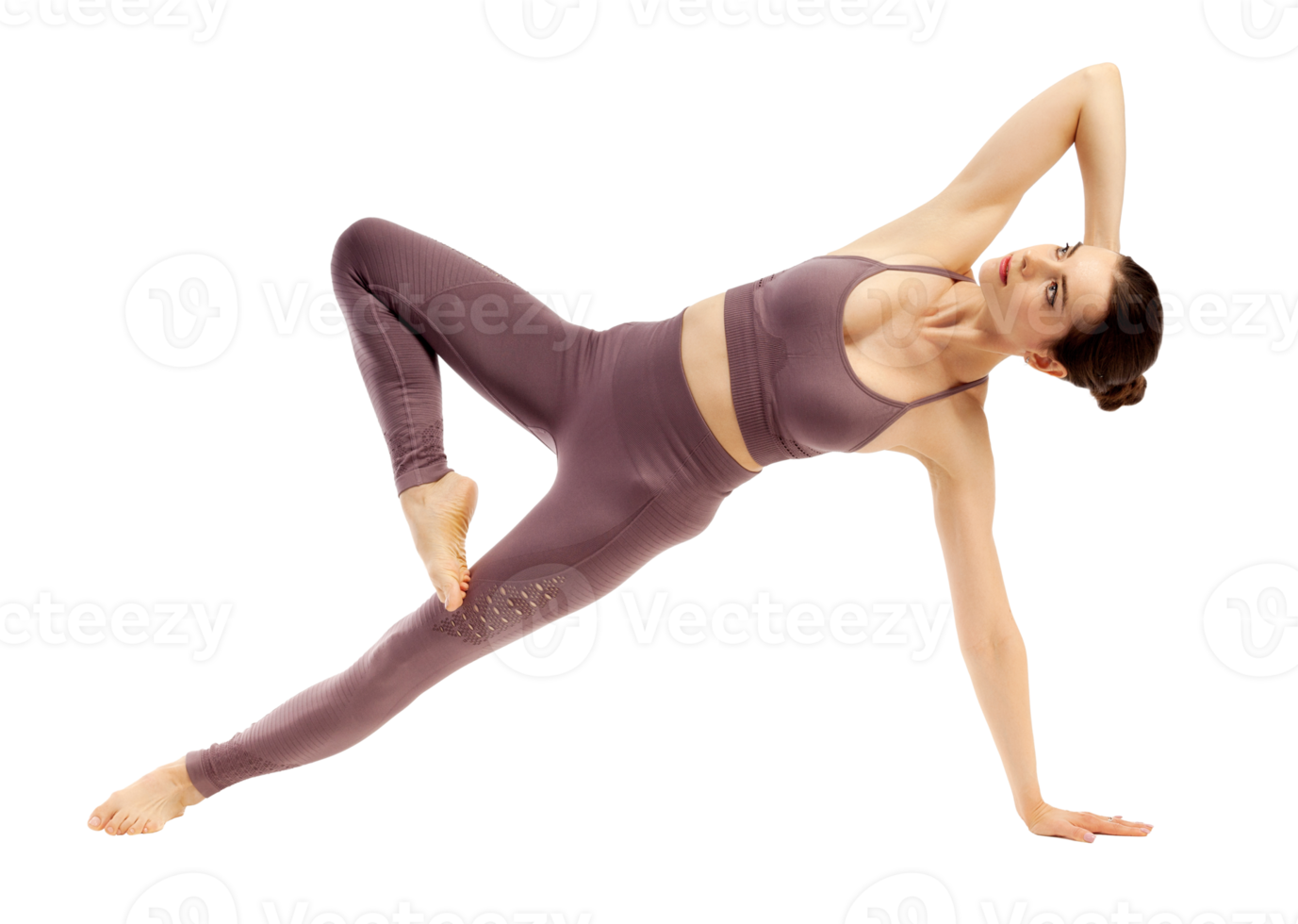 Fitness woman doing yoga exercise png