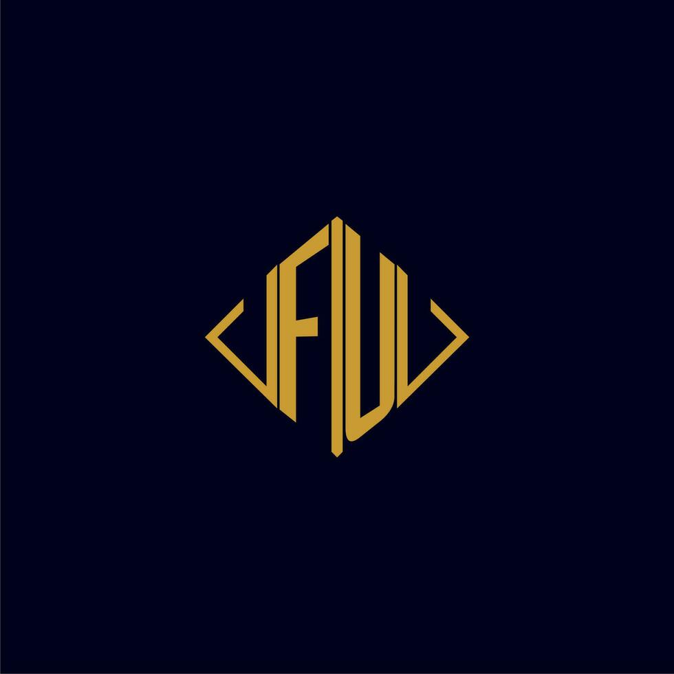 FU initial monogram square logo design ideas vector