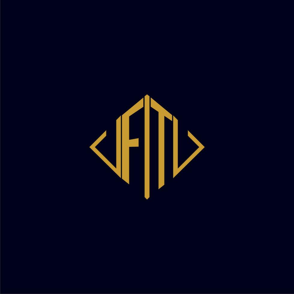 FT initial monogram square logo design ideas vector