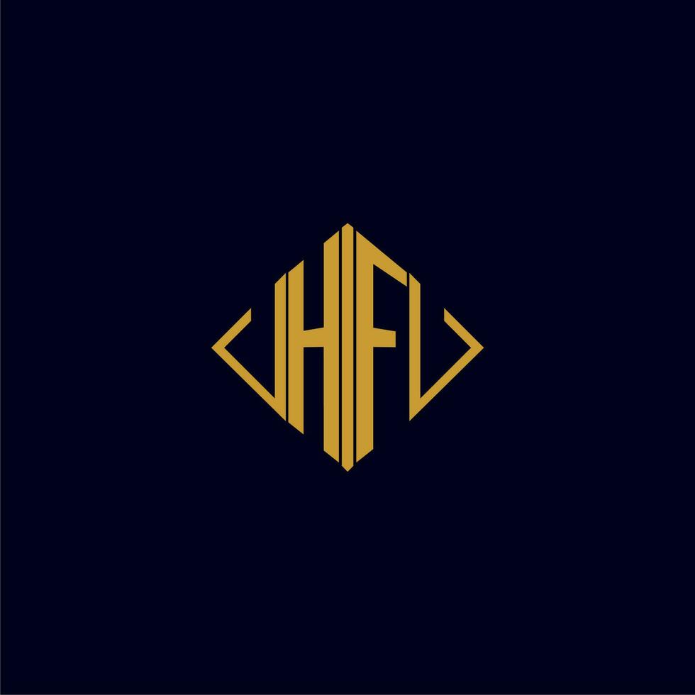HF initial monogram square logo design ideas vector