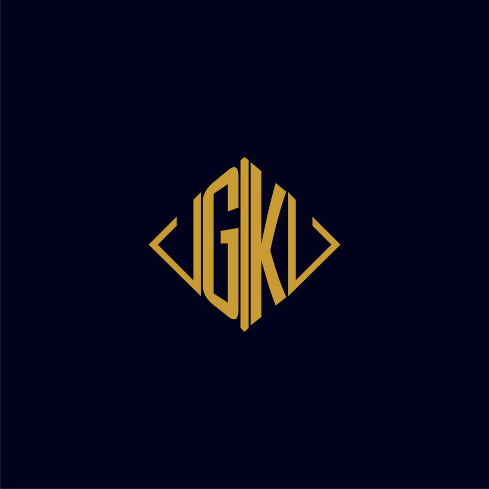 G k inicial monograma cuadrado logo diseño ideas vector