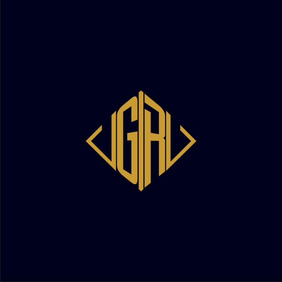 GR initial monogram square logo design ideas vector
