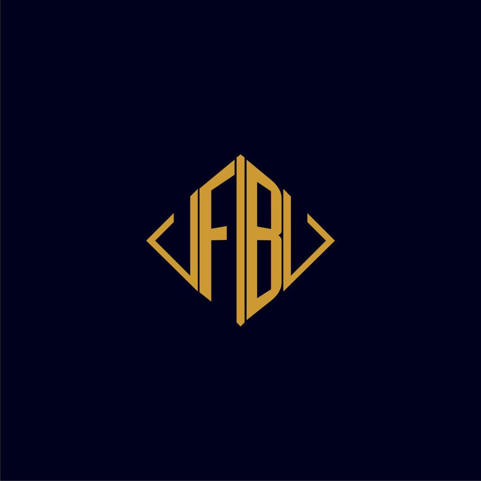 FB initial monogram square logo design ideas vector