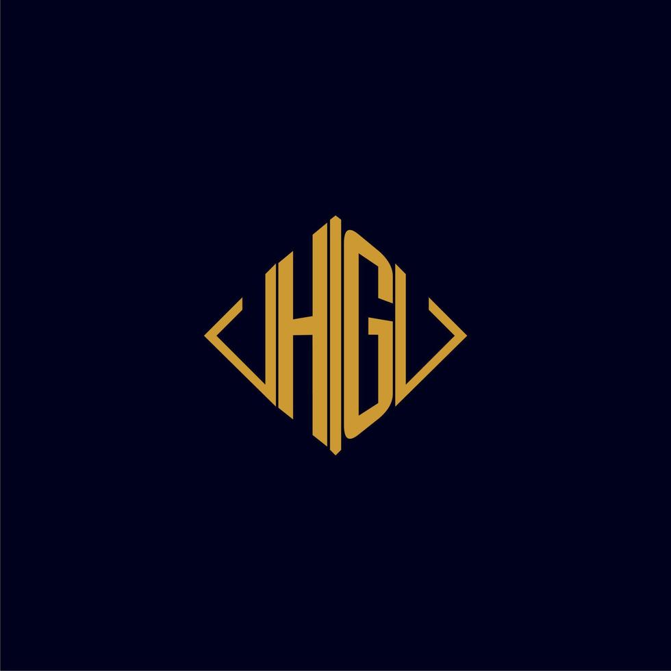 HG initial monogram square logo design ideas vector