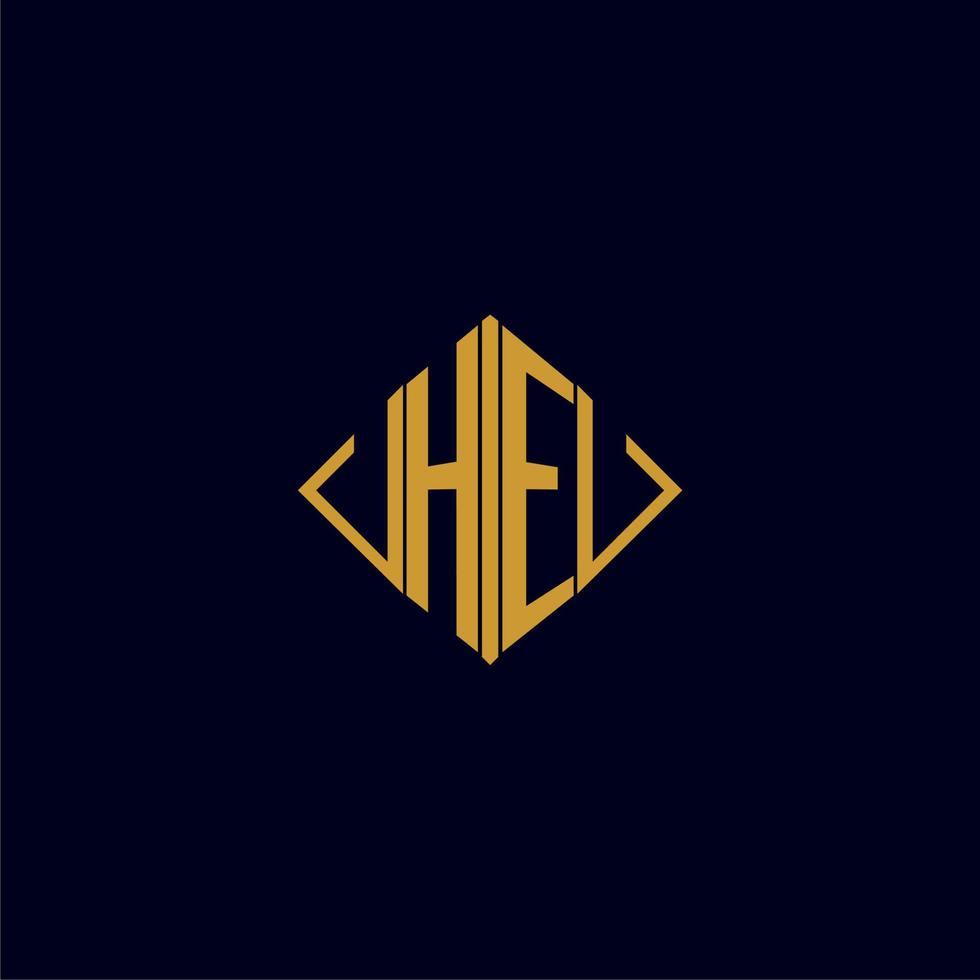 HE initial monogram square logo design ideas vector
