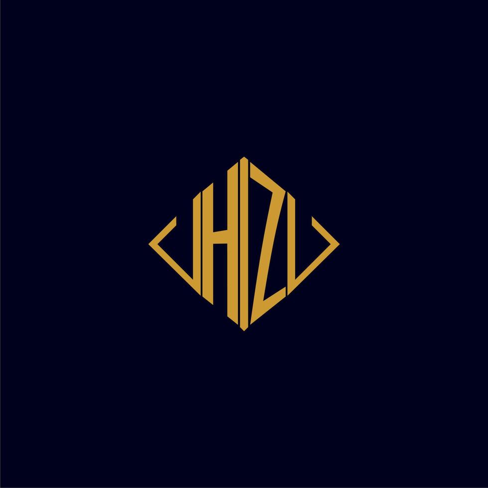 HZ initial monogram square logo design ideas vector