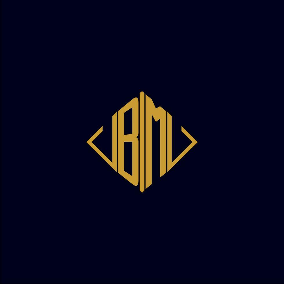 BM initial monogram square logo design ideas vector