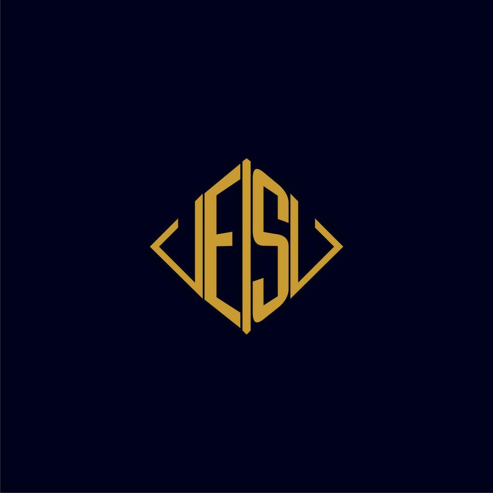 ES initial monogram square logo design ideas vector
