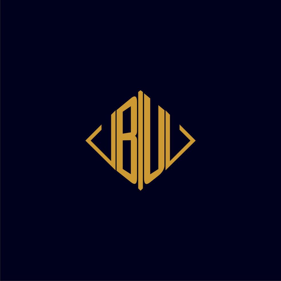 BU initial monogram square logo design ideas vector