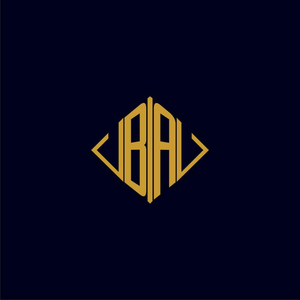 BA initial monogram square logo design ideas vector