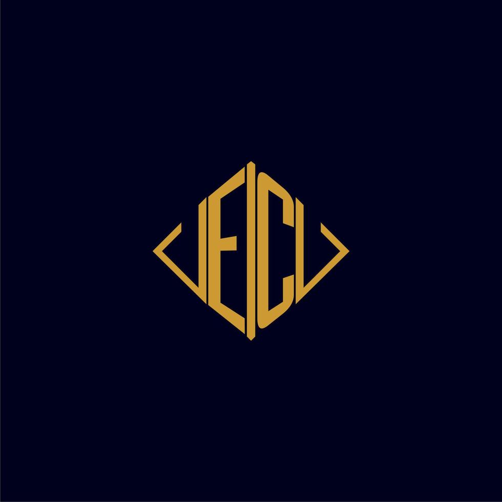 EC initial monogram square logo design ideas vector