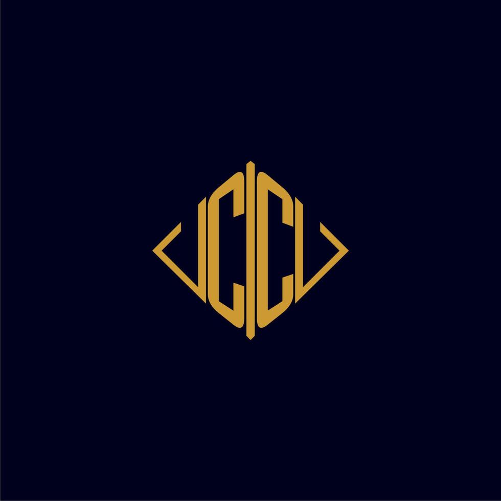 CC initial monogram square logo design ideas vector