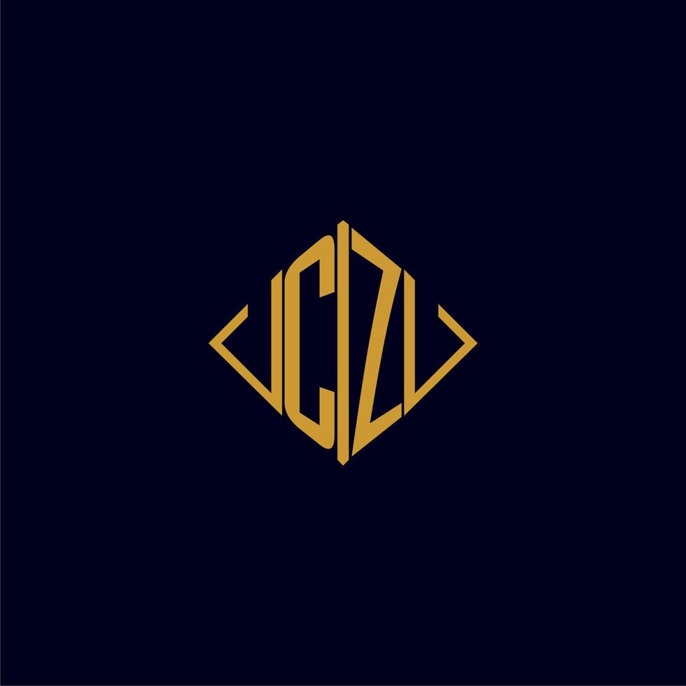 CZ initial monogram square logo design ideas vector