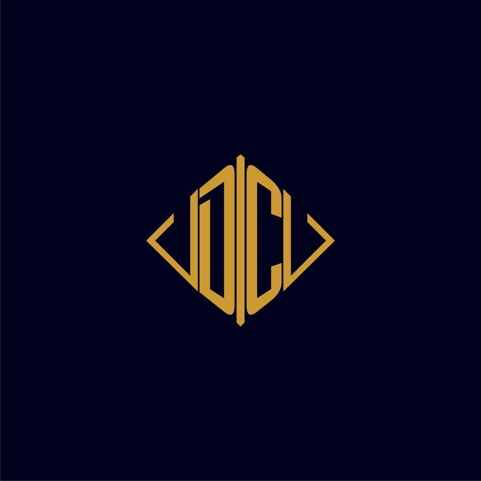 DC initial monogram square logo design ideas vector