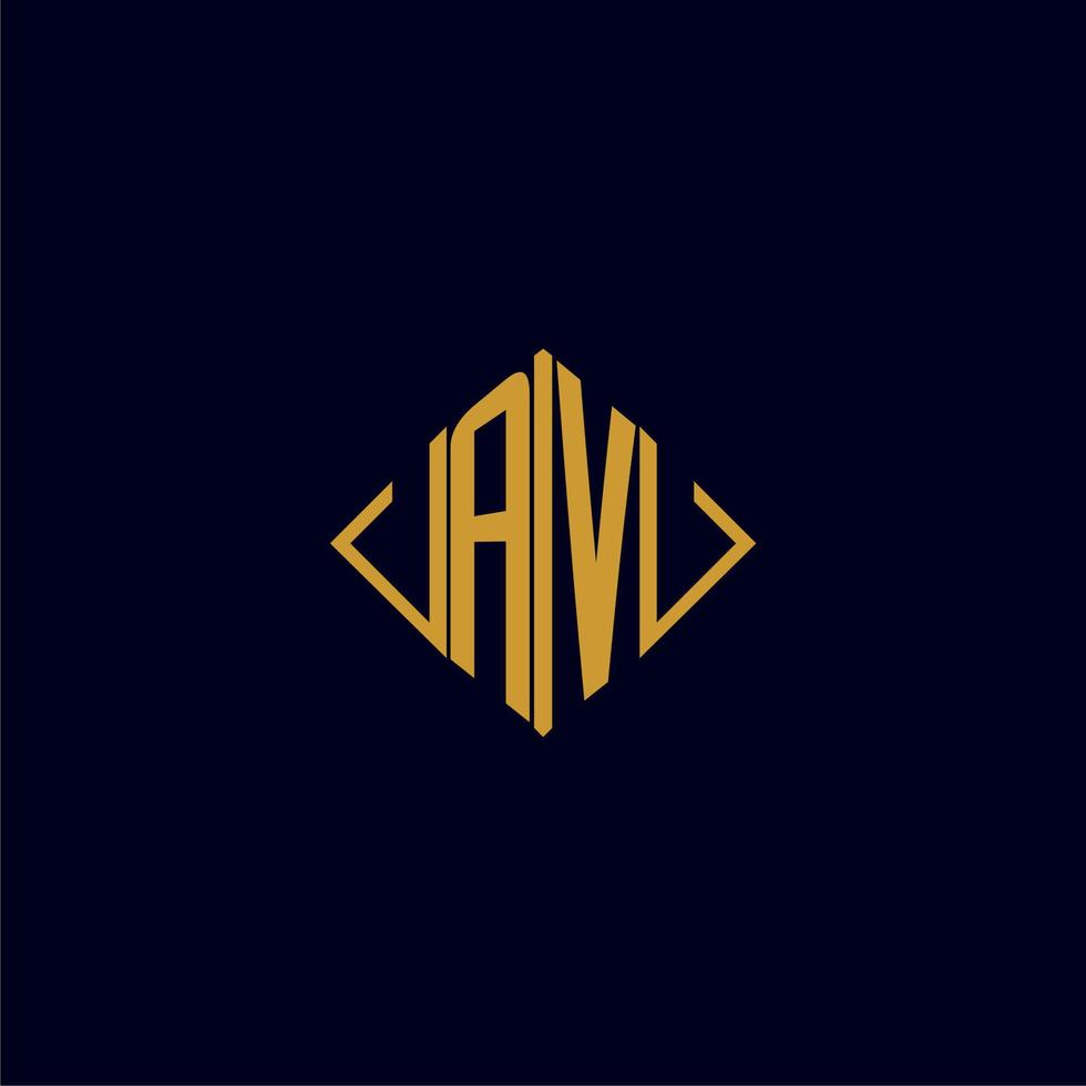 AV inicial monograma cuadrado logo diseño ideas vector